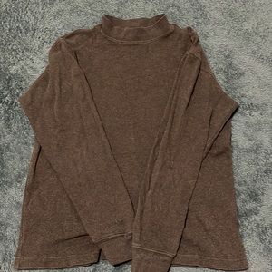 olive mock neck top